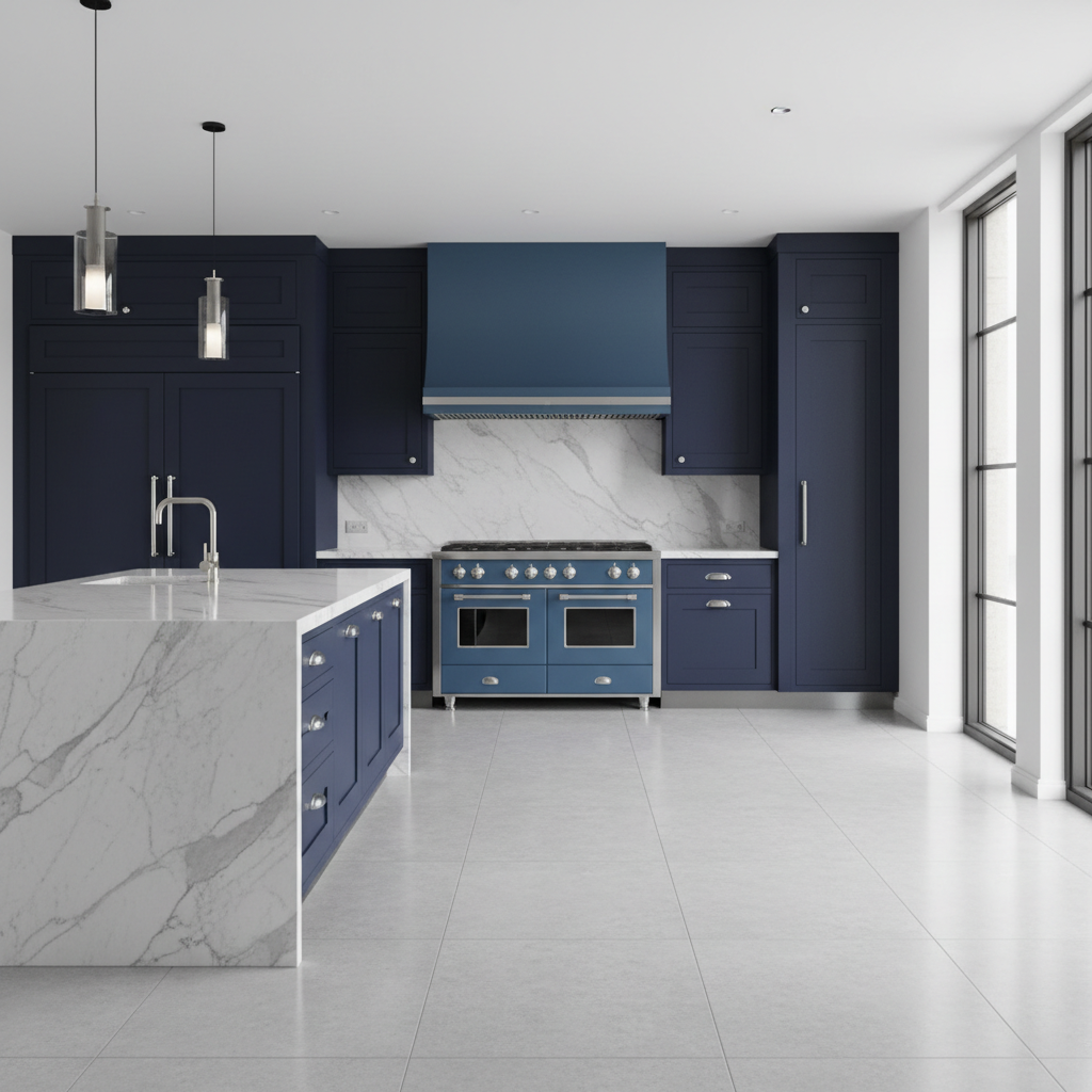 Premium kitchen with professional BlueStar style appliances